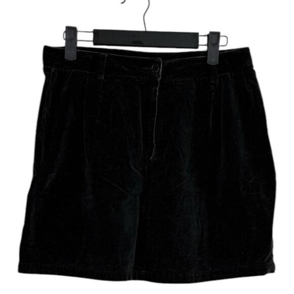 J. Crew Velvet Velour Straight Mini Skirt Belt Loops Pockets 8 Black #3276 - Picture 7 of 14